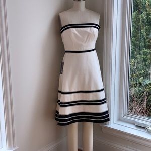 Ann Taylor strapless white and black formal dress
